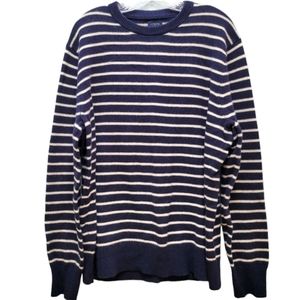 J. CREW | Navy and White Stripe Crewneck Sweater, Sz. XL
